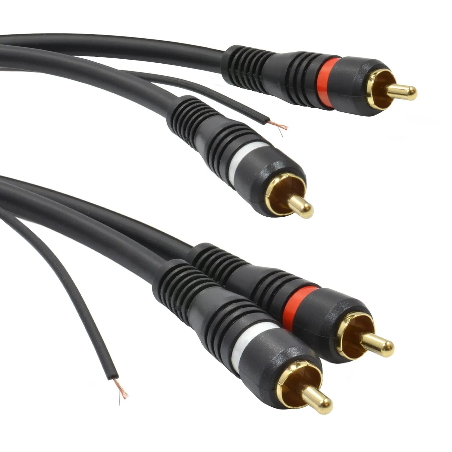 Kenable Twin Cinch-Kabel 3 m schwarz mit Massekabel