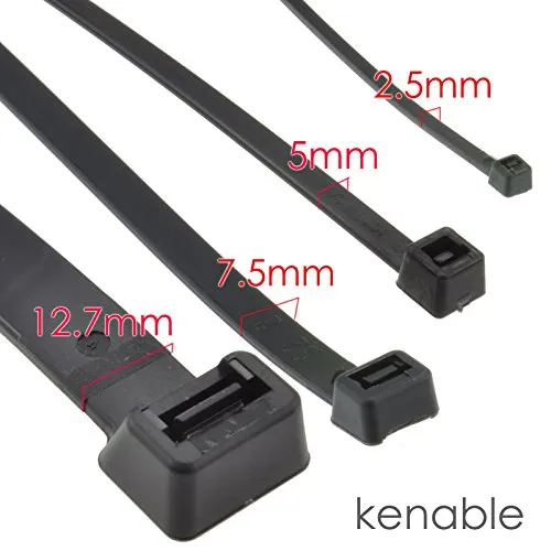 Kenable Kabelbinder 450 x 9 mm Nylon schwarz 100 Stück