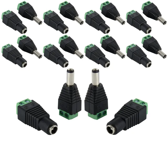 Poppstar DC Adapter 5,5x2,5mm Terminalblock 20er
