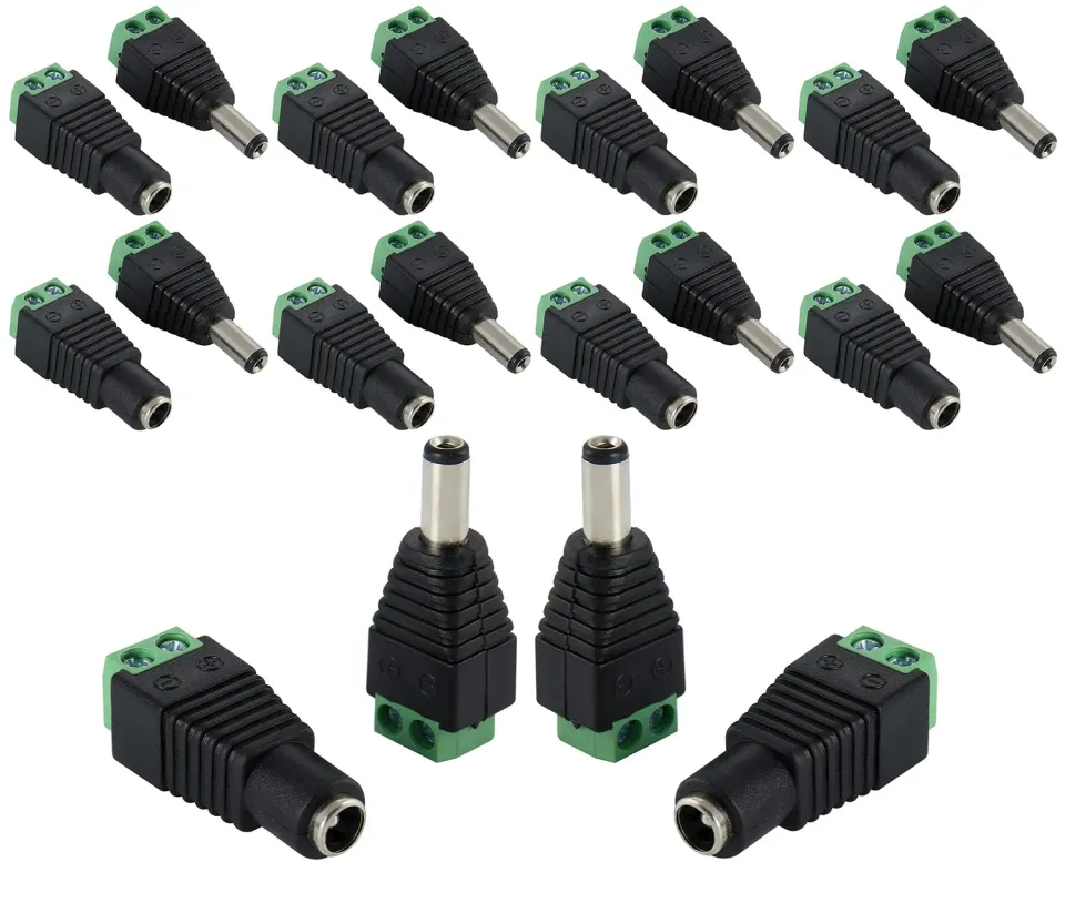 Poppstar DC Adapter 5,5x2,5mm Terminalblock 20er