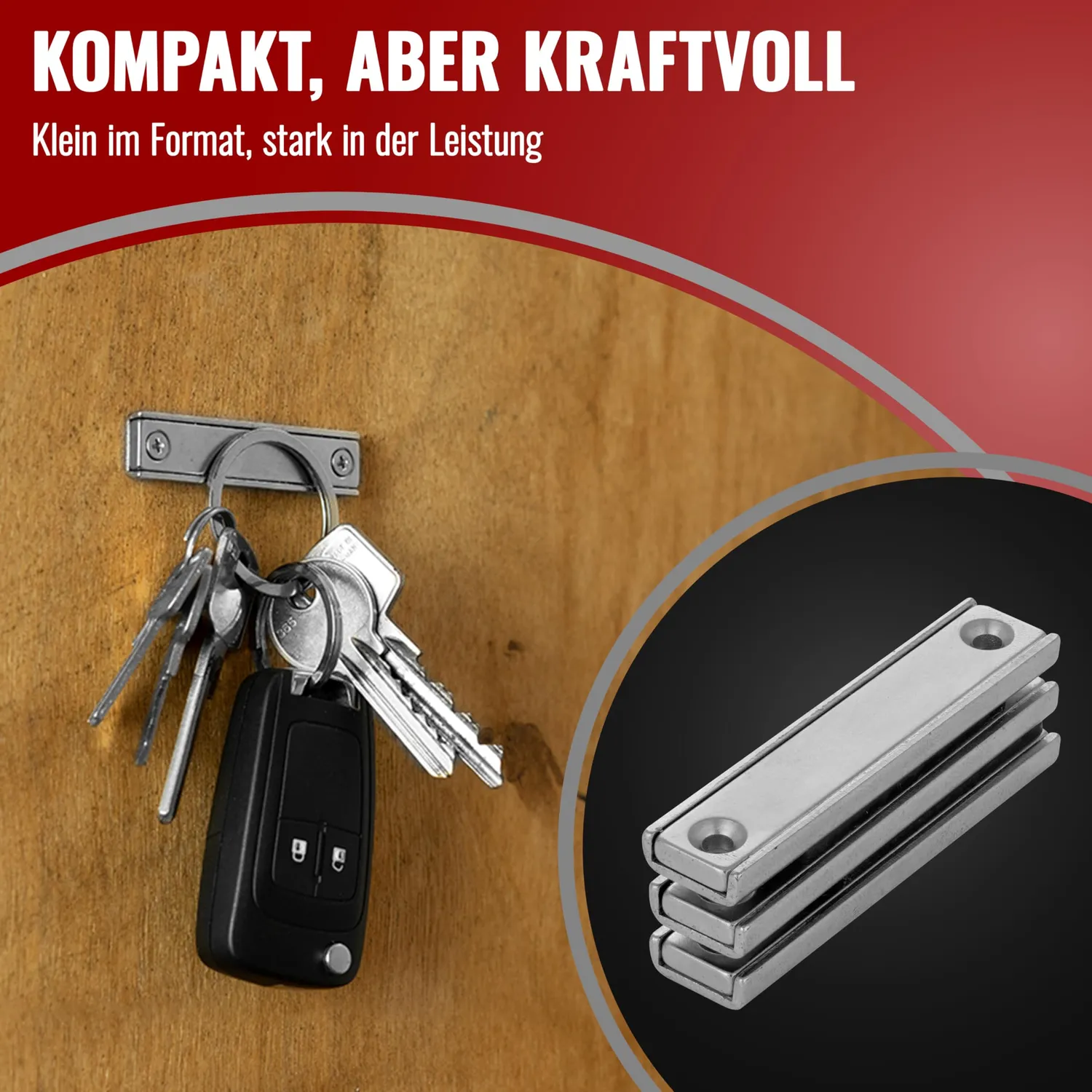 Poppstar Quader-Magnet Anschraubmagnet 6 Stück 30 kg