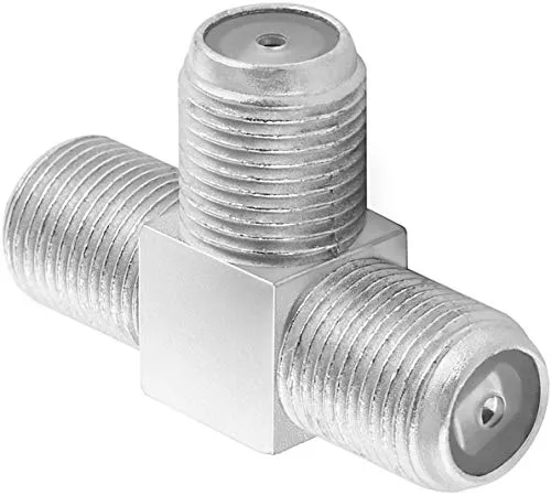 Poppstar SAT T-Adapter Antennenverteiler 4 Stück F-Buchse