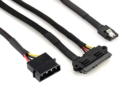Poppstar SATA Dualkabel 50cm Molex Strom+Daten 6Gb/s