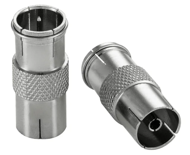 Poppstar SAT Adapter F-Quick auf IEC-Buchse 2x silber