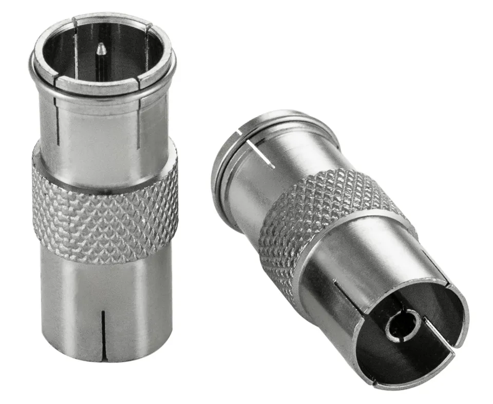 Poppstar SAT Adapter F-Quick auf IEC-Buchse 2x silber