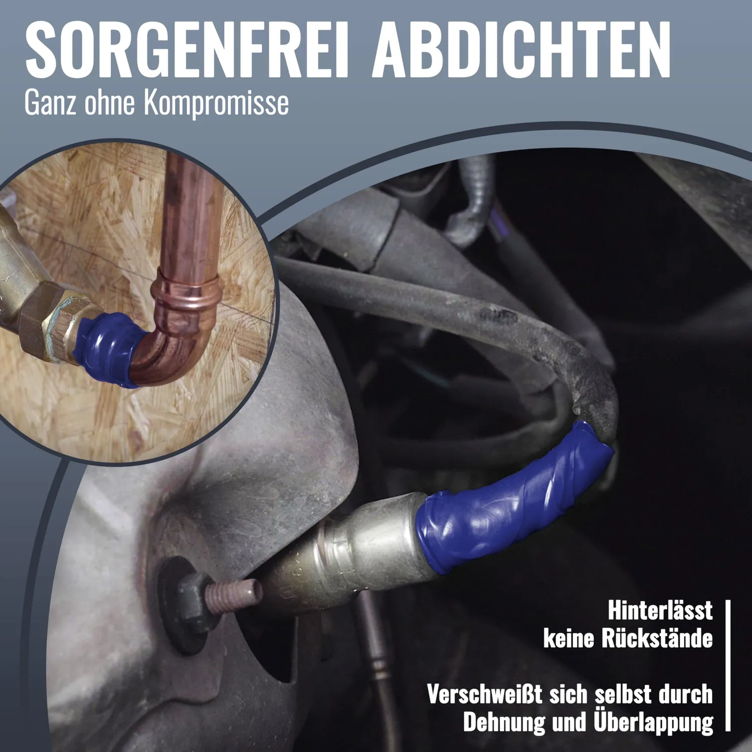 Poppstar Silikonband selbstverschweißend 3m blau Isolierband