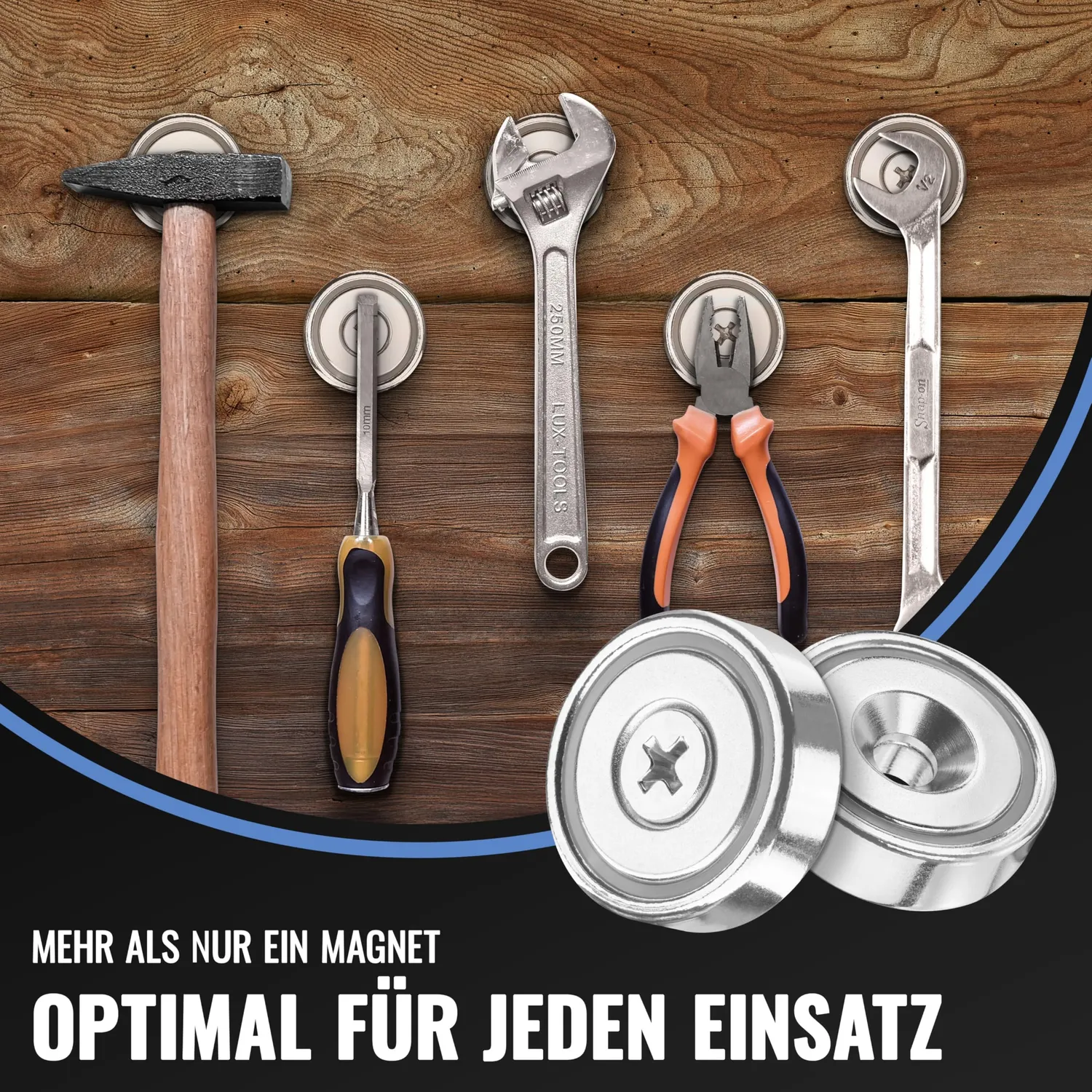 Poppstar Neodym Magnete mit Loch 25x7mm 6 Stück 22kg