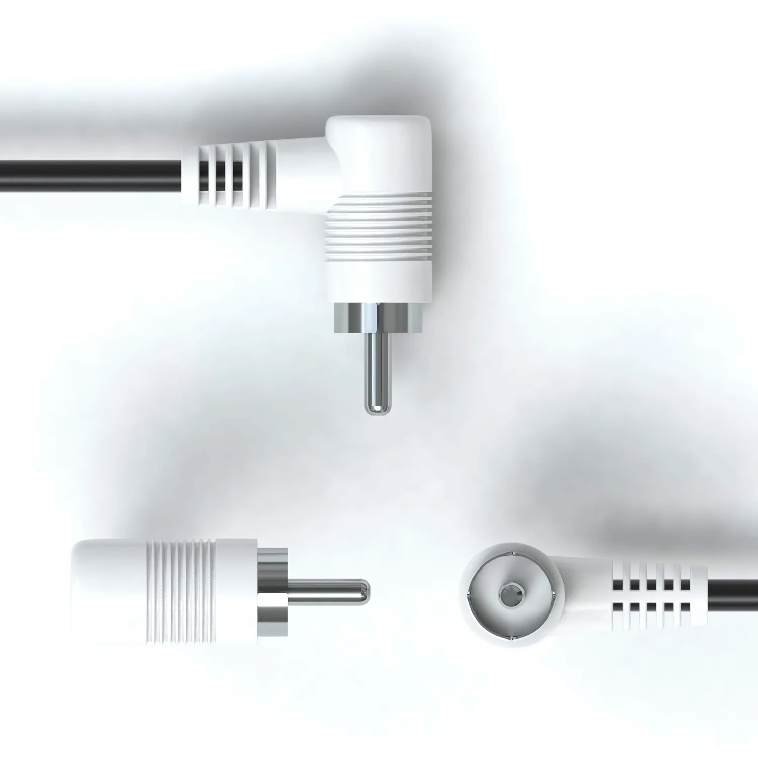 JAMEGA Cinch Kabel gewinkelt 0,5m Stereo Audio