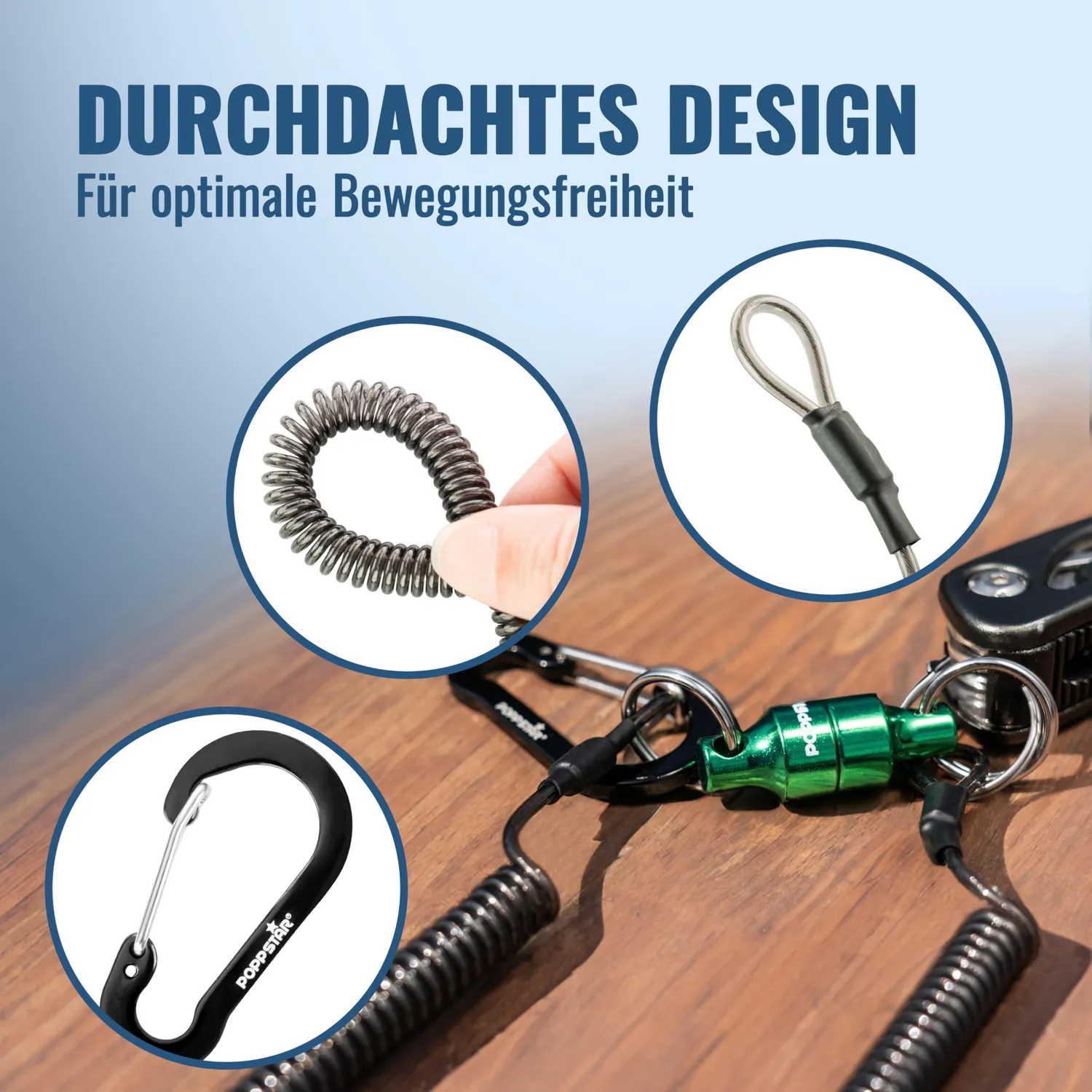 Poppstar Clip-Magnet Karabiner grün 2er Set