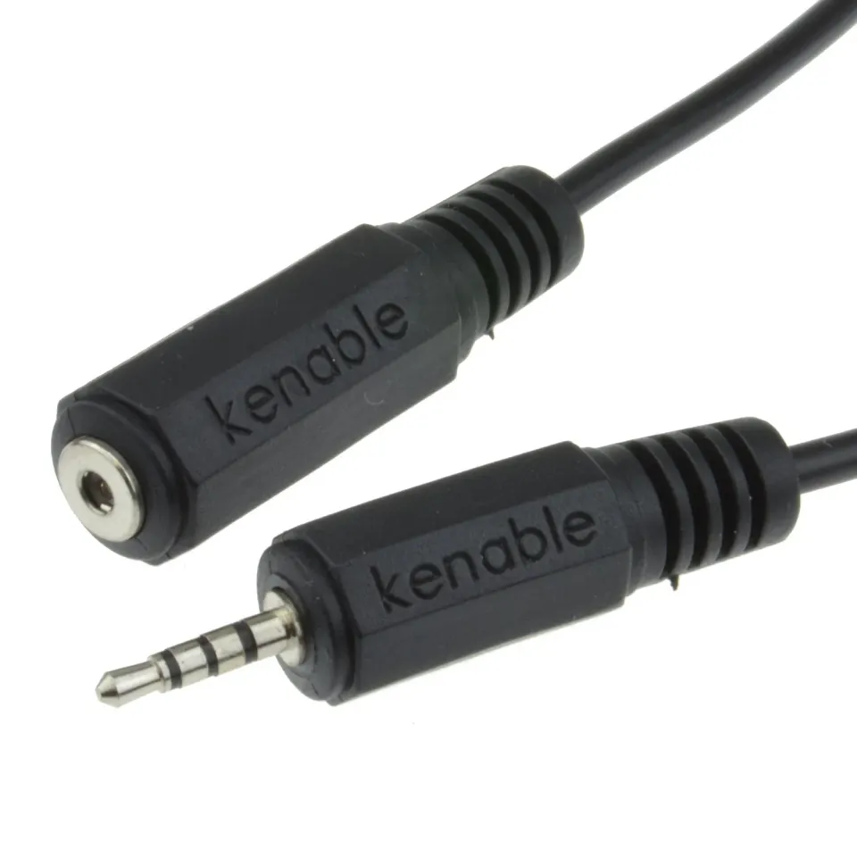 Kenable 2,5mm Verlängerungskabel 3m 4-polig schwarz