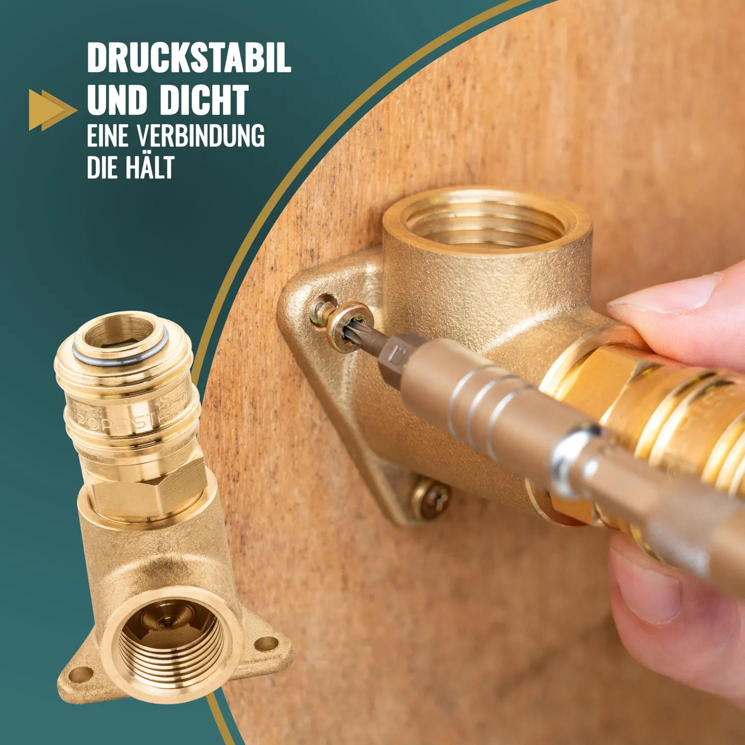 Poppstar Druckluft Wanddose G 1/2" 1-fach Messing