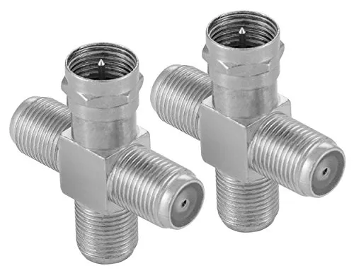 Poppstar SAT-Verteiler Kreuz 3x F-Buchse 2er-Set silbern