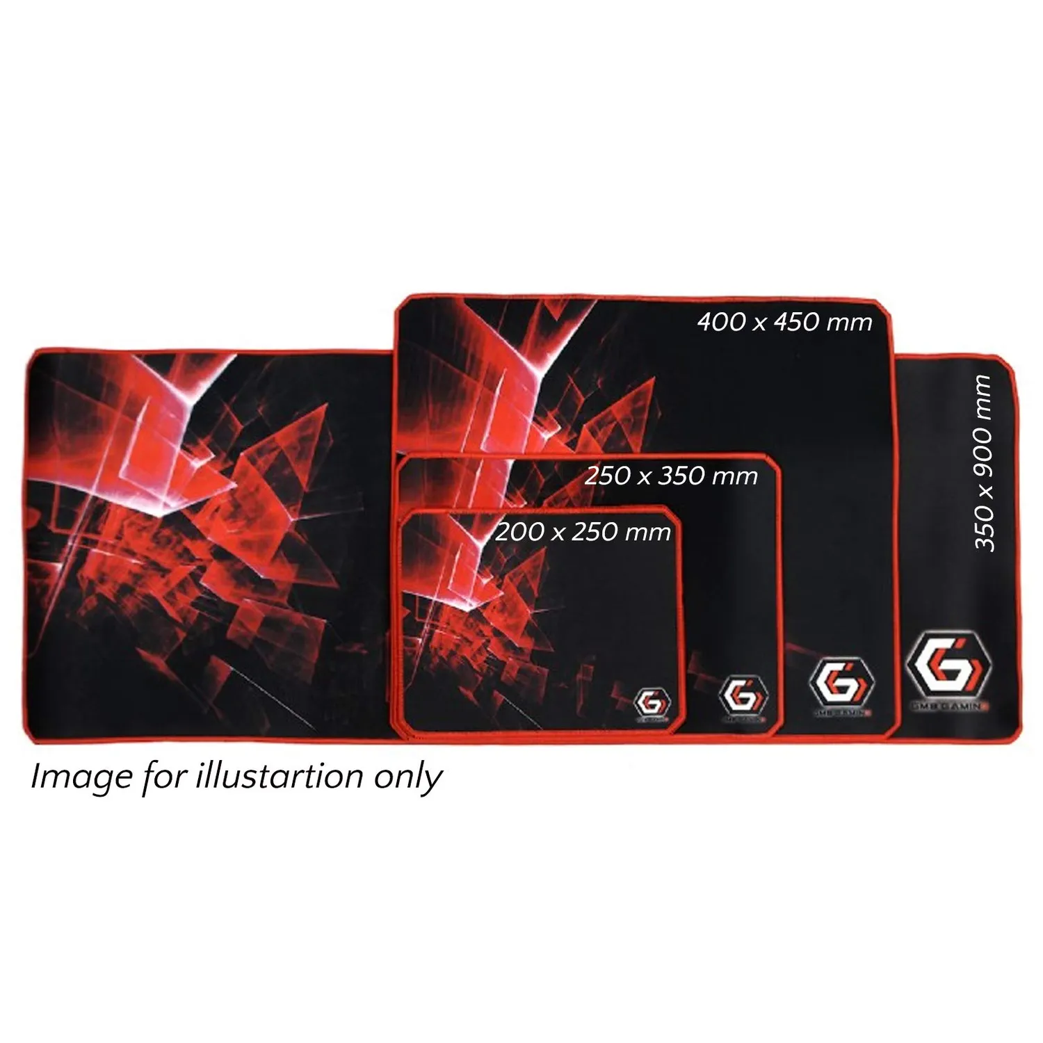 Kenable Profi Gaming Heavy Duty Mauspad 200x250mm Rot-Schwarz