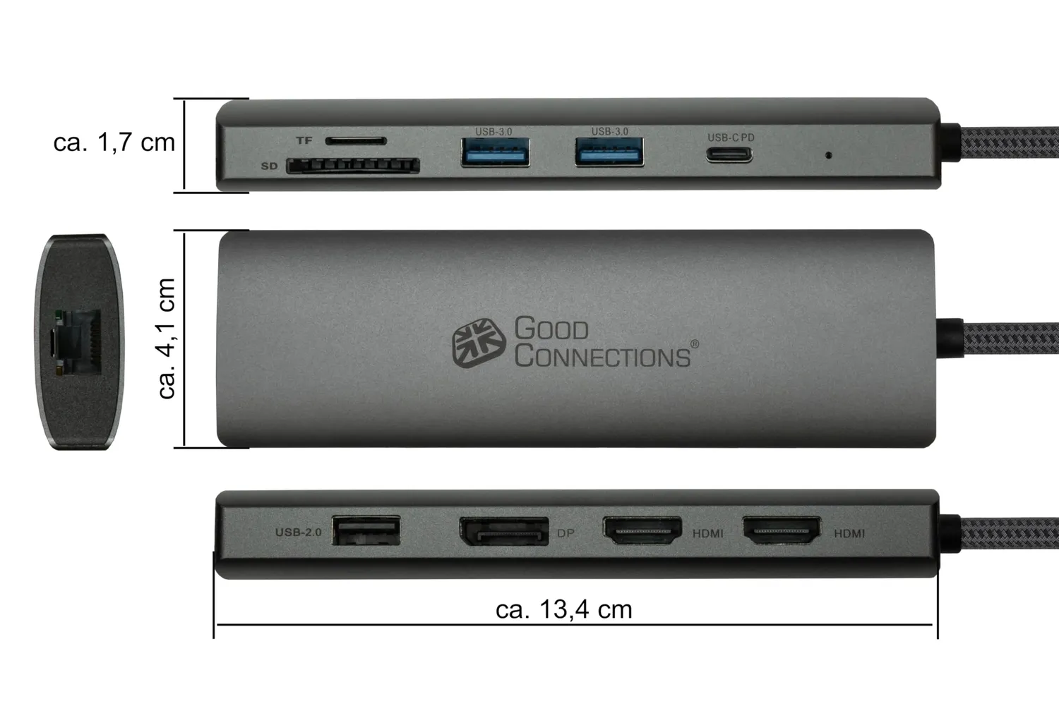 Good Connections USB-C Hub 10-Port 96W anthrazit