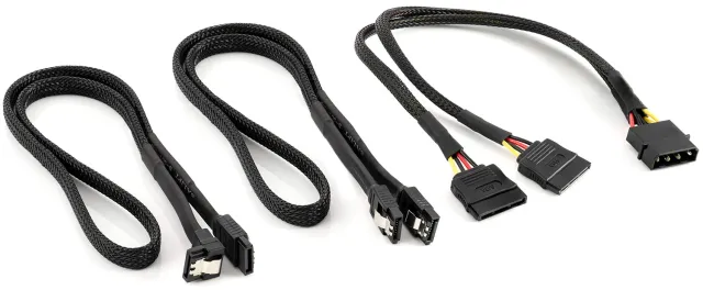 Poppstar SATA 3 Datenkabel Set 2x 60cm mit Molex Adapter 6Gb/s