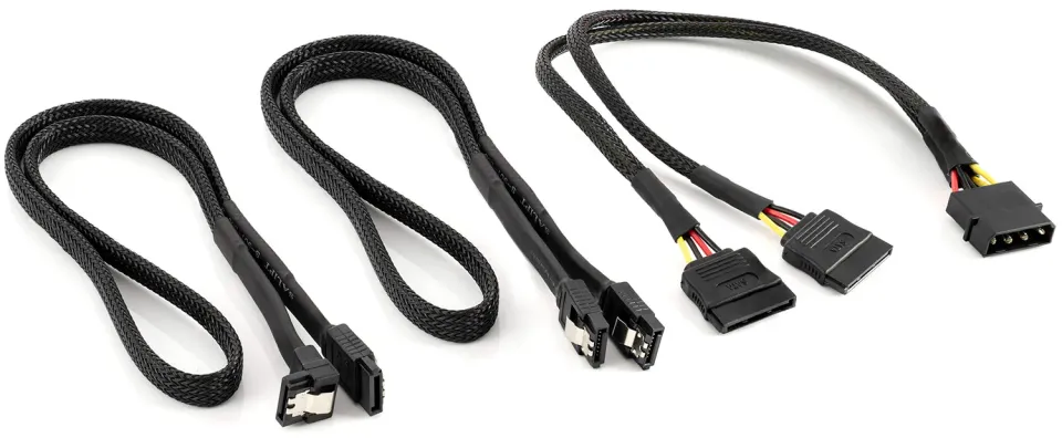 Poppstar SATA 3 Datenkabel Set 2x 60cm mit Molex Adapter 6Gb/s