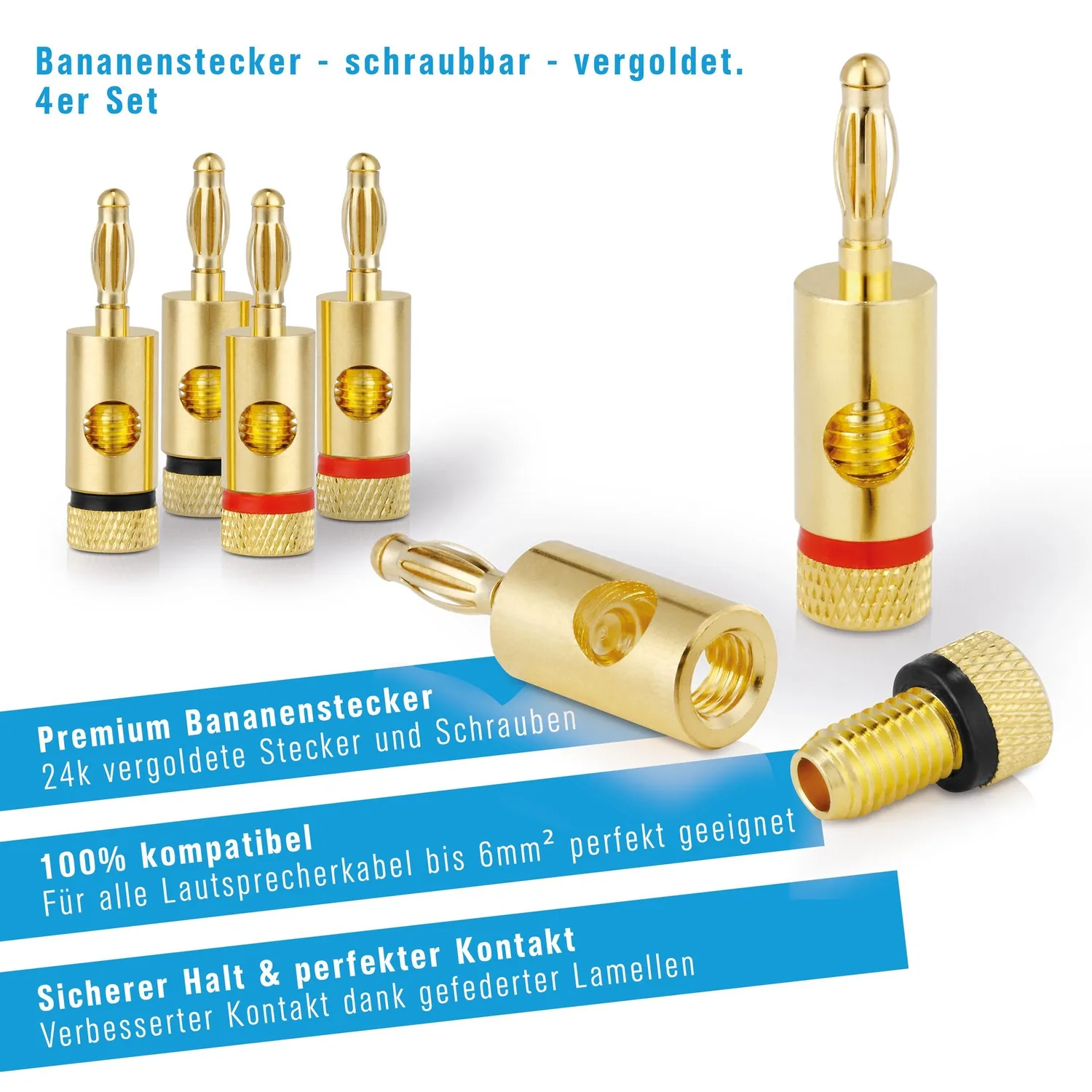 Sonero Premium S-SC010-004 Bananenstecker 4er-Set vergoldet