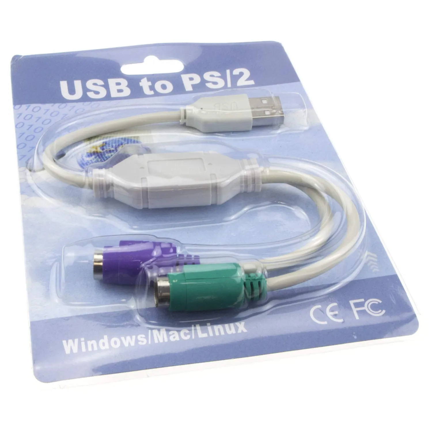 Kenable USB zu Dual-PS/2 Adapterkabel Tastatur Maus aktiv