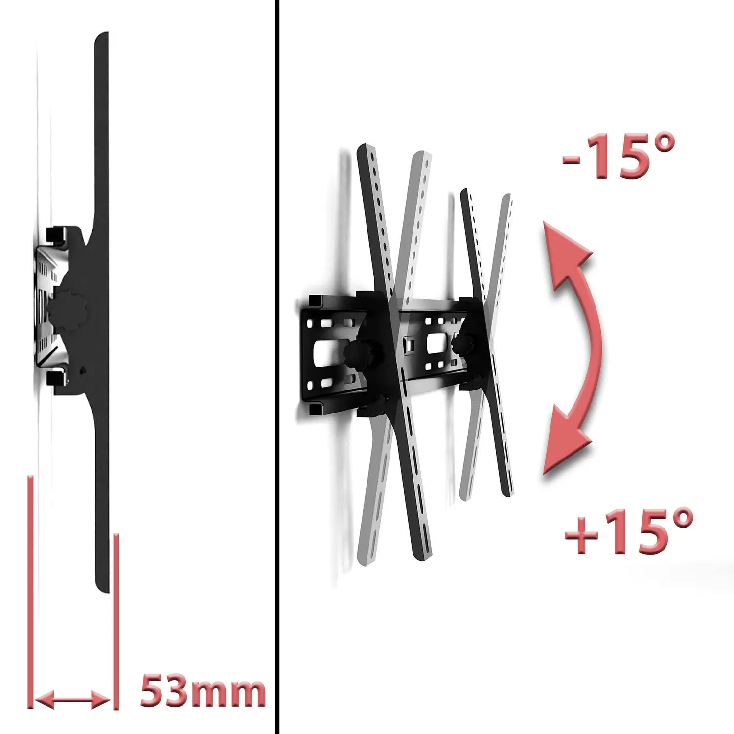 Poppstar TV Wandhalterung 32-70 Zoll neigbar 75kg