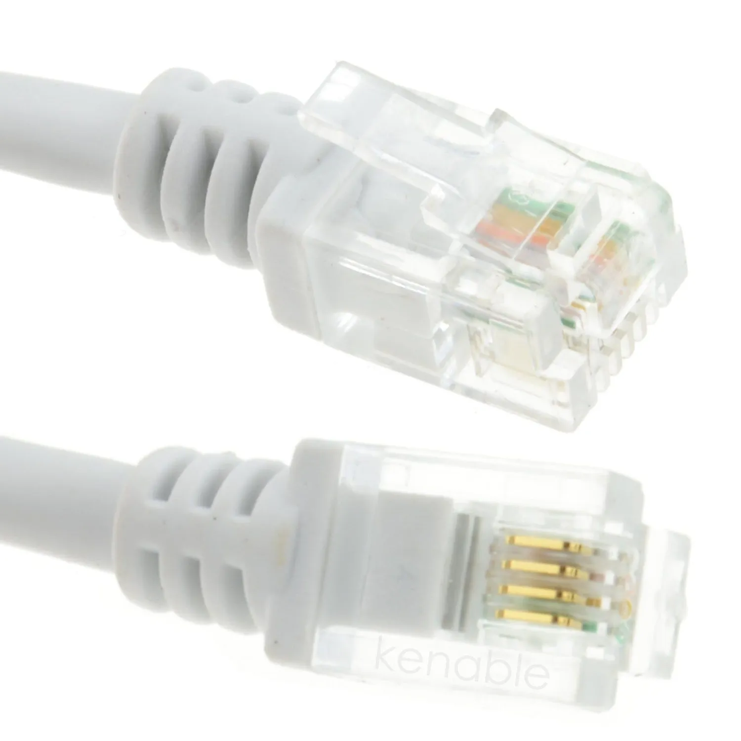 Kenable ADSL2+ Modemkabel RJ11-RJ11 4m Weiß bis 100 Mbit/s