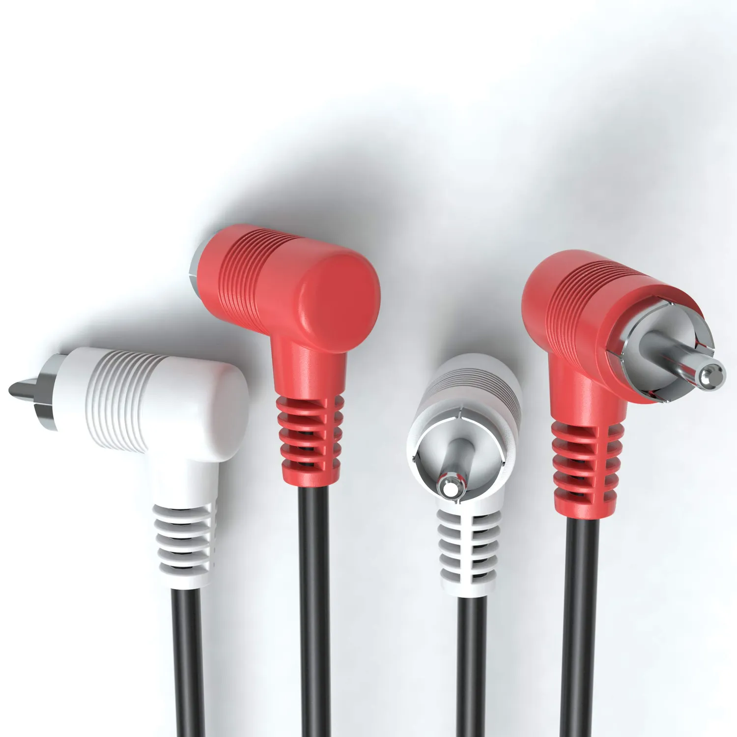JAMEGA Cinch Kabel gewinkelt 0,5m Stereo Audio