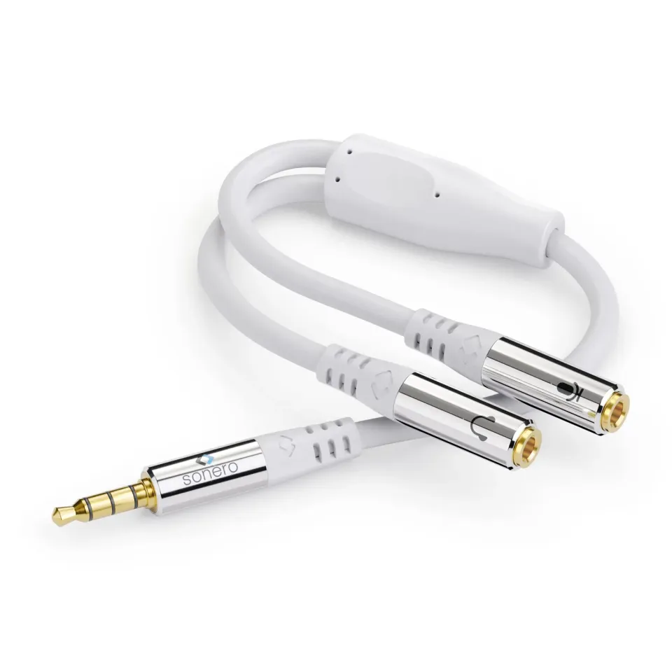 Sonero S-ACA012 Headset-Adapter Y-Kabel 0,25 m weiß