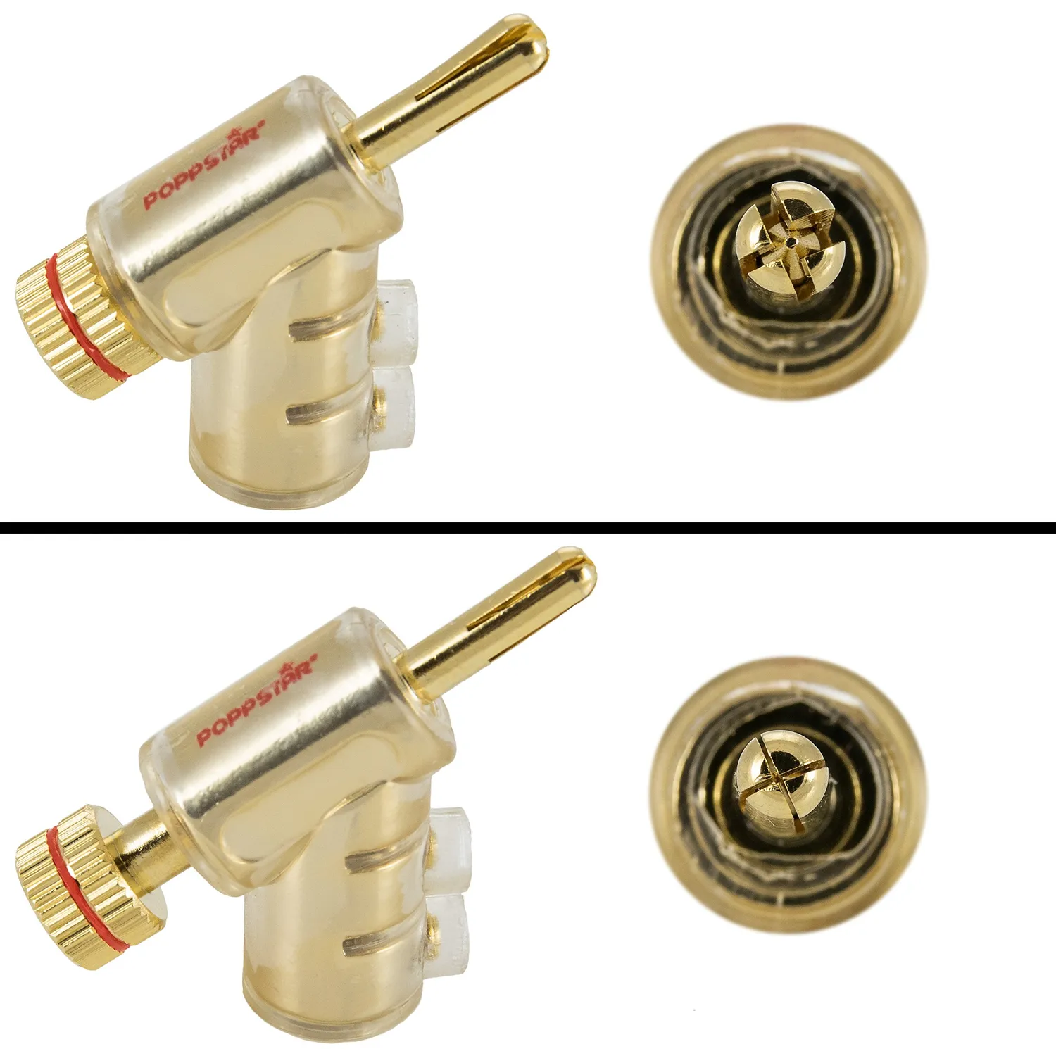 Poppstar Bananenstecker gewinkelt 24K 8 Stück