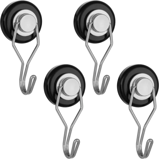 Poppstar Magnethaken extra stark drehbar 4 Stück 30kg
