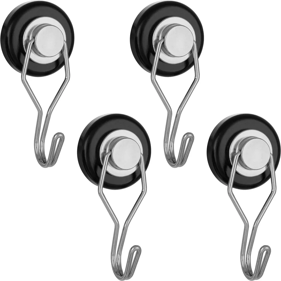 Poppstar Magnethaken extra stark drehbar 4 Stück 30kg