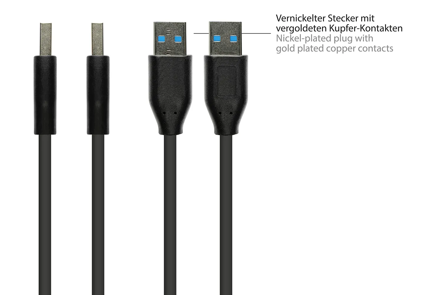 Good Connections USB 3.2 Gen2 Kabel A-A 0,5m schwarz 10Gbit