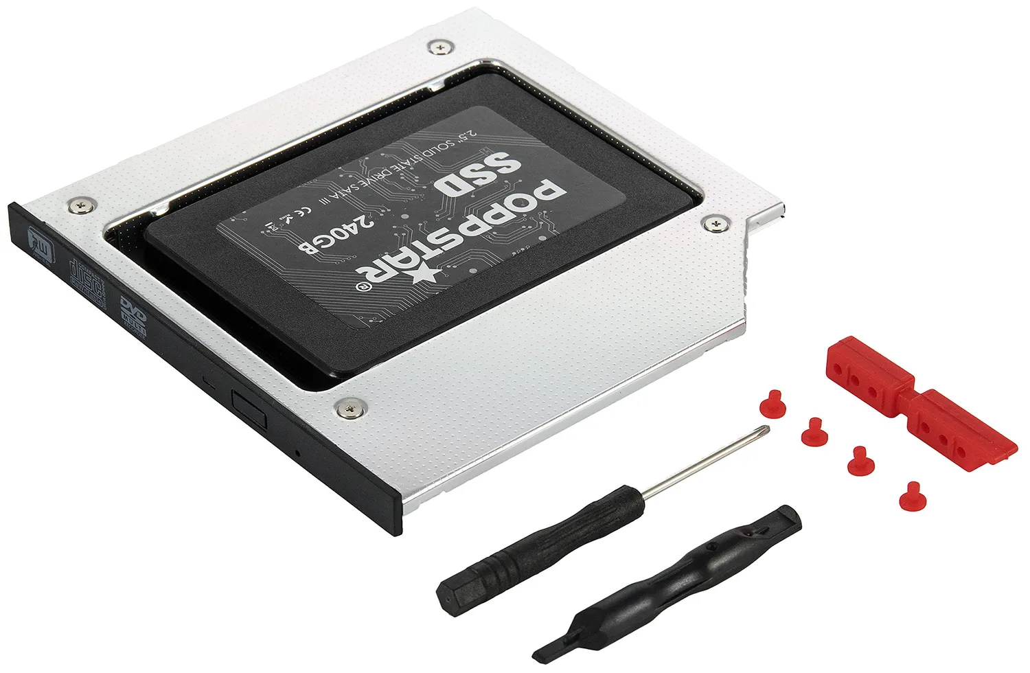 Poppstar 9,5mm HDD Caddy 2,5" schraubenlos