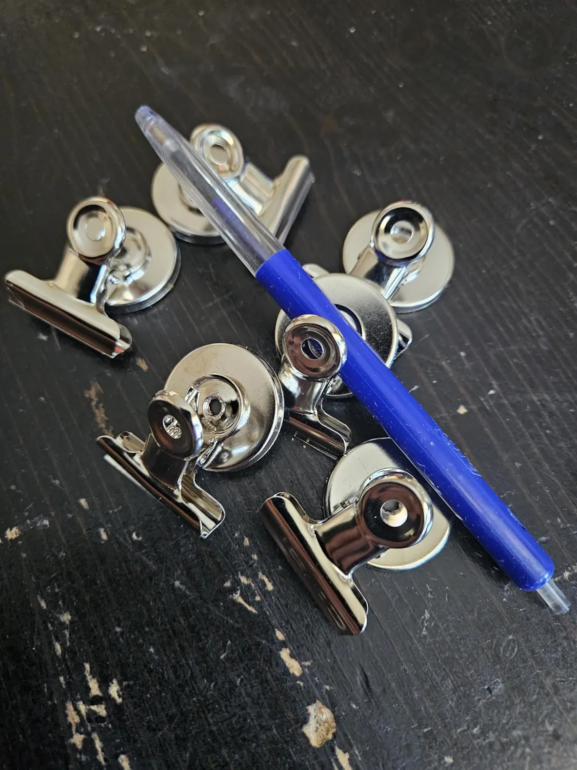 Poppstar Magnetische Klammer Magnetclips 12x 50mm silbern