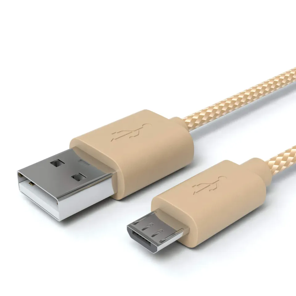 Jamega Micro-USB Kabel Nylon 1 m Laden Daten gold