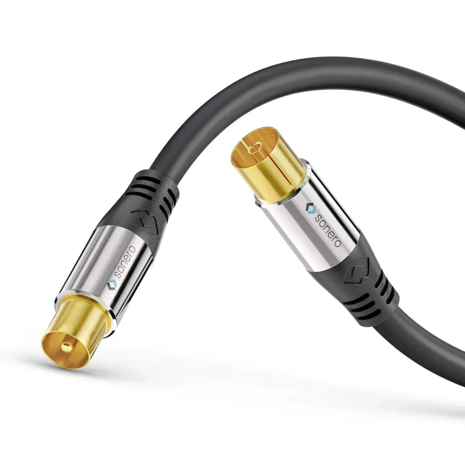 Sonero Antennenkabel SAT Koaxialkabel 7,5m schwarz