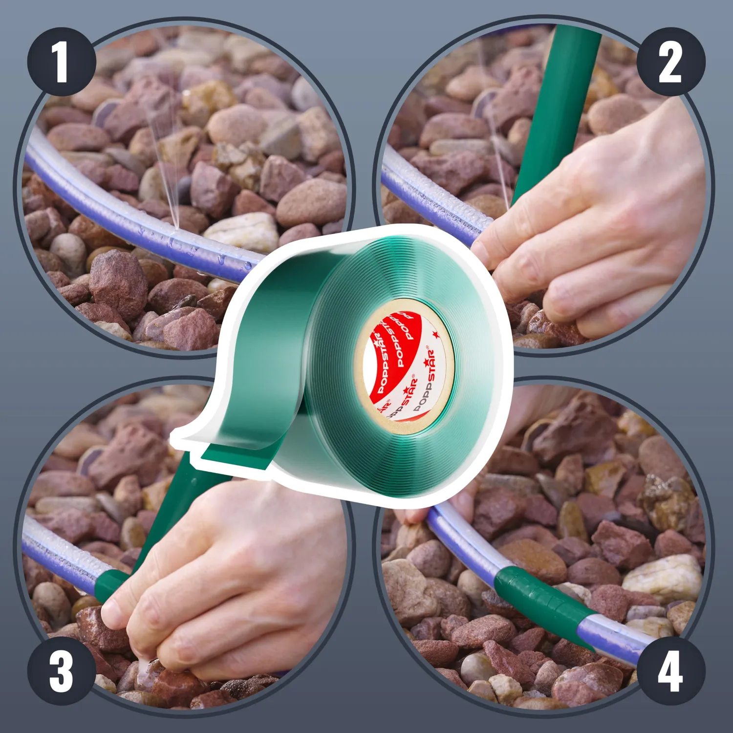 Poppstar Silikonband 3m x 25mm Grün 1 Rolle