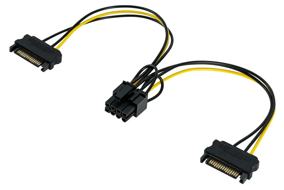 Poppstar PCI-Express Y Grafikkarten-Stromkabel 20 cm 8-polig