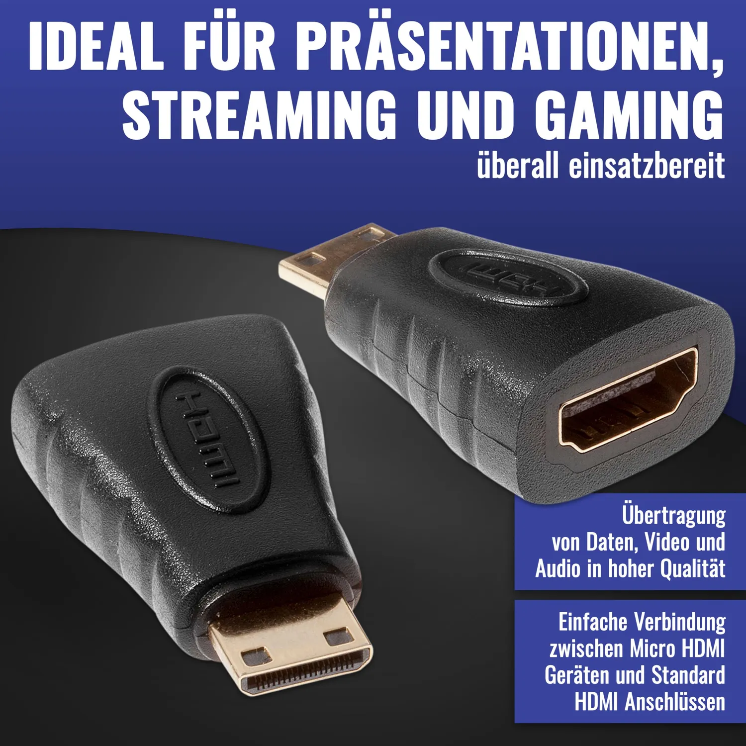 Poppstar HDMI Adapter Mini-HDMI-Stecker 1 Stück 4K