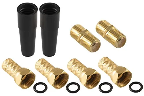 Poppstar 4x SAT F-Stecker 7mm Set vergoldet wetterfest