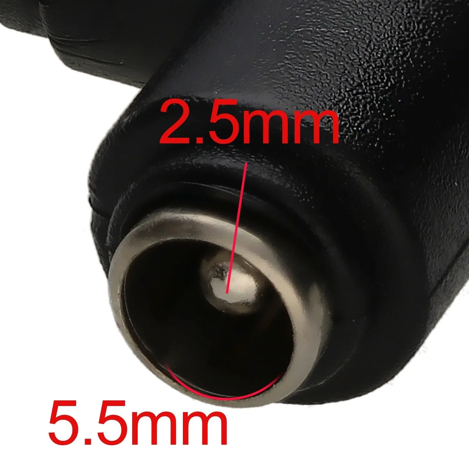 Kenable DC Strom Winkeladapter 5,5x2,5mm 90 Grad schwarz