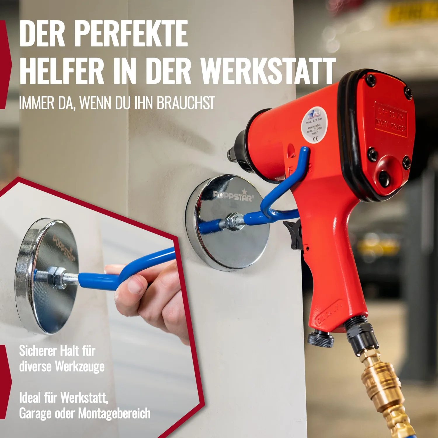 Poppstar Werkzeughalter magnetisch 4,5kg Blau