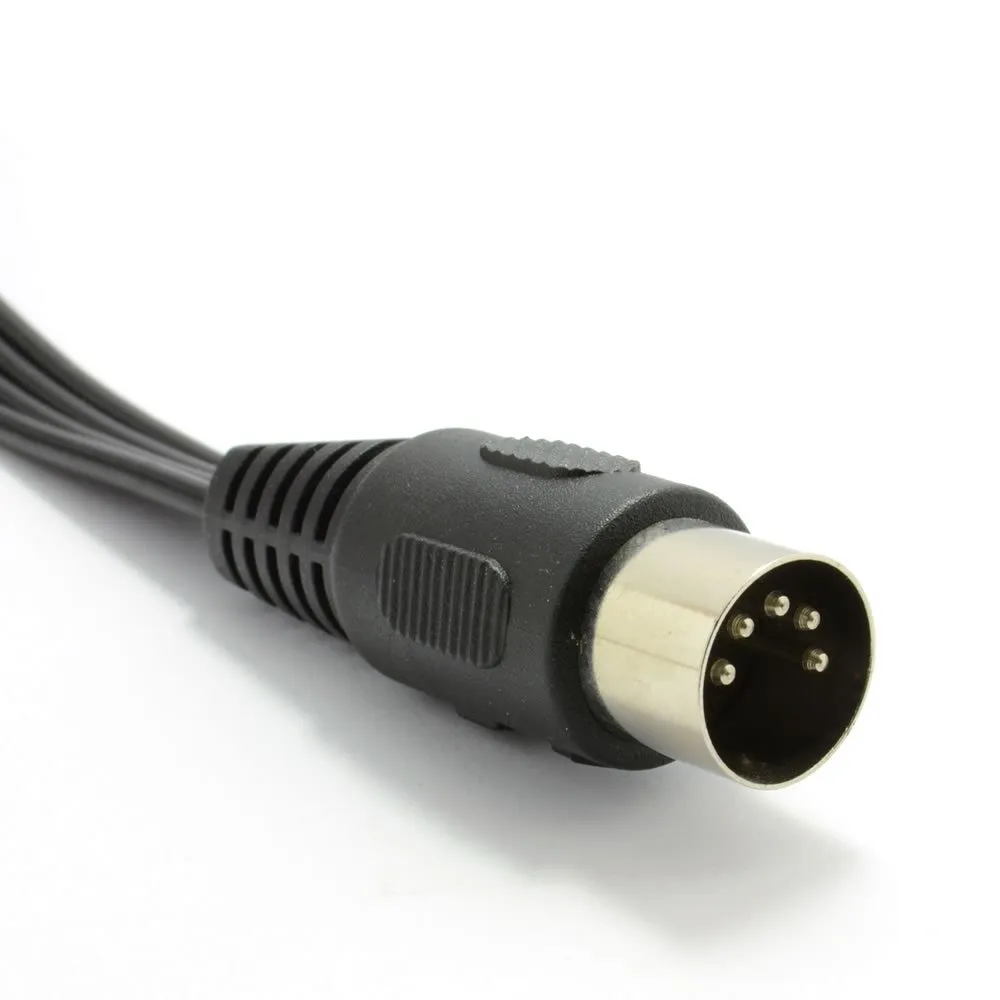 Kenable 5-Pin DIN auf 4x Cinch Audiokabel 2m Schwarz Stereo