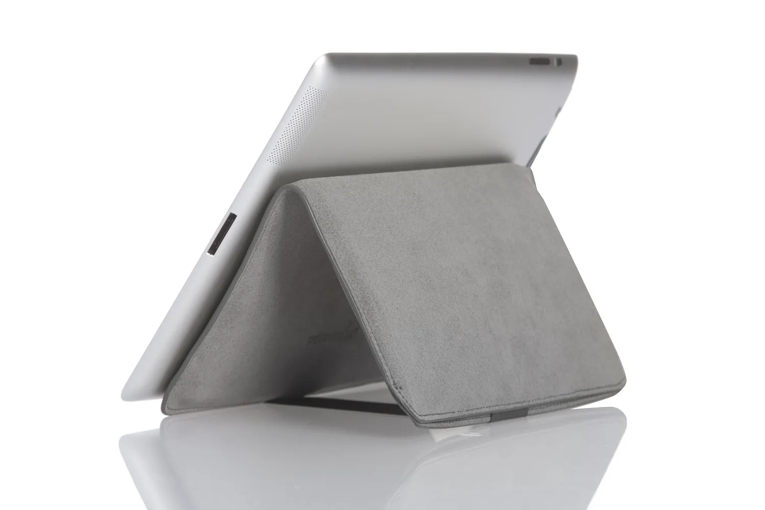 Poppstar Tablethülle 9,7 Zoll grau Mikrofaser Ständer