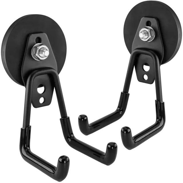 Poppstar Garagenhaken magnetisch Set 2 schwarz 20kg
