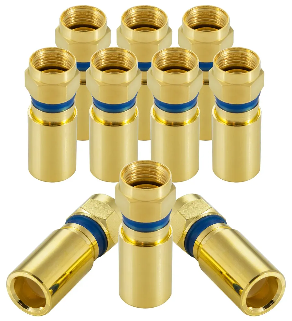 Poppstar F-Quick Stecker vergoldet 10x für Koax 7,5mm
