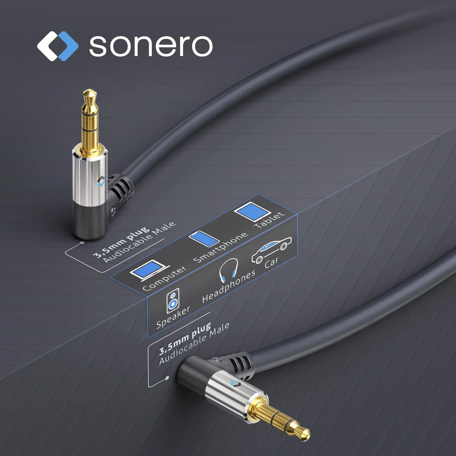 Sonero S-AC520-020 Audiokabel 3,5mm 2m schwarz