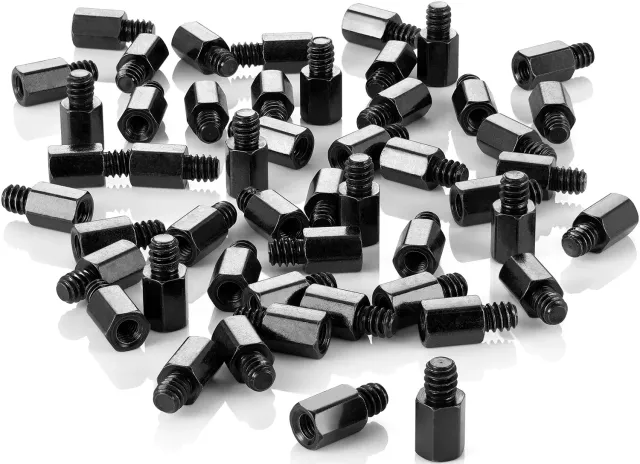 Poppstar 6-32 x 6,5+4 Abstandshalter 50 Stück M3 schwarz