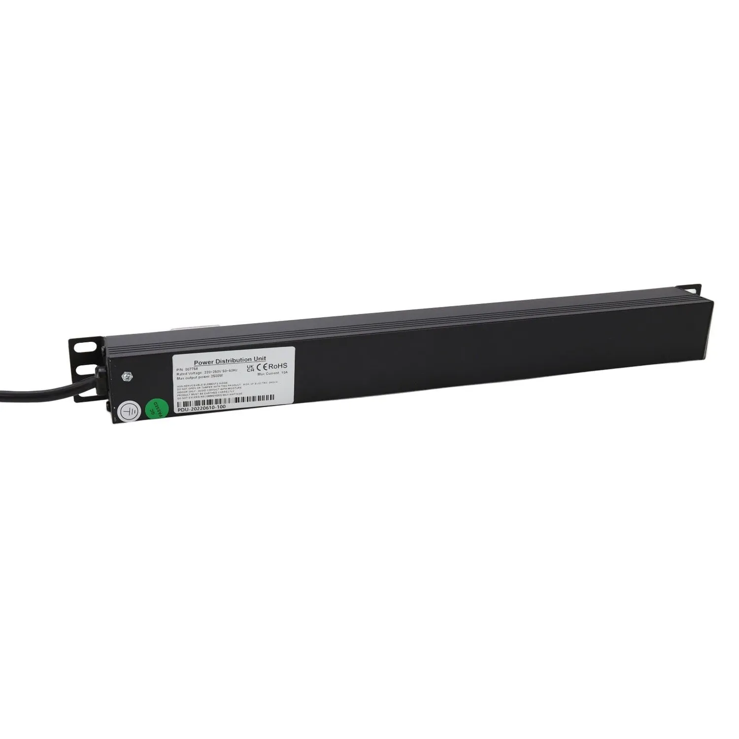 Kenable 8-fach C13 PDU Stromverteiler 19 Zoll Schwarz