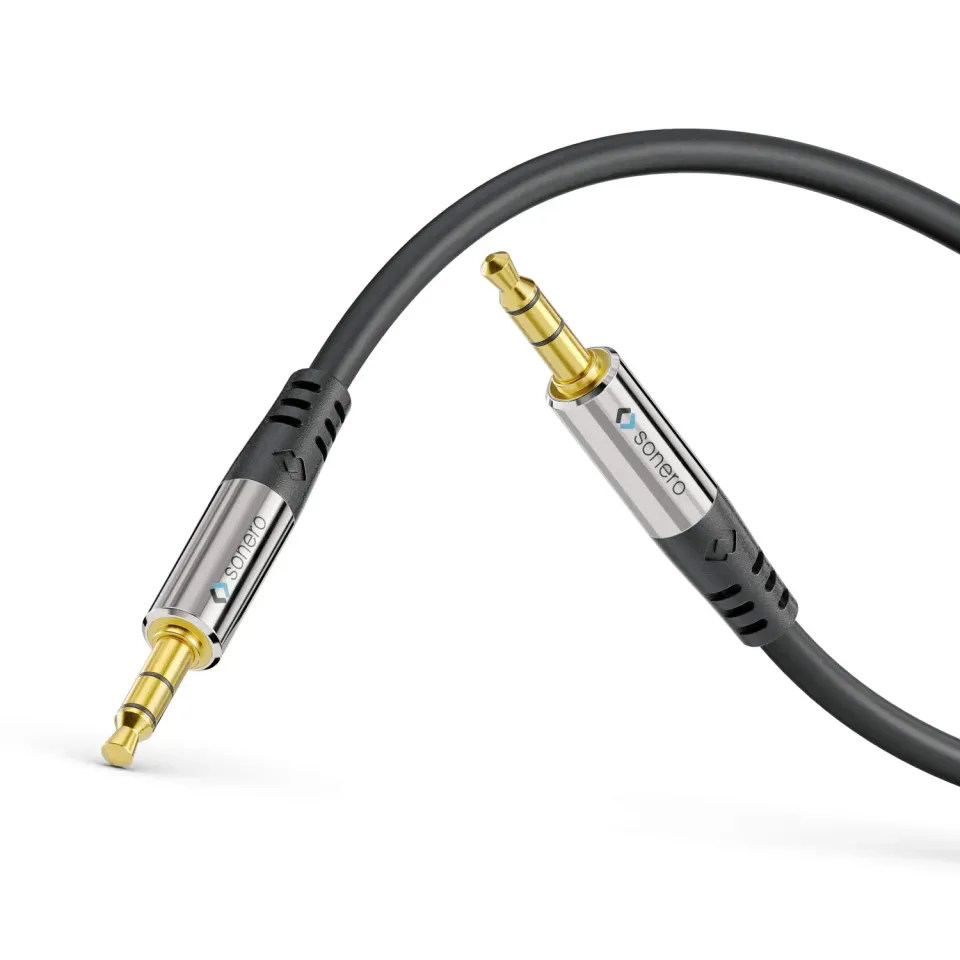 Sonero Premium S-AC500-050 Aux Kabel 5m schwarz vergoldet