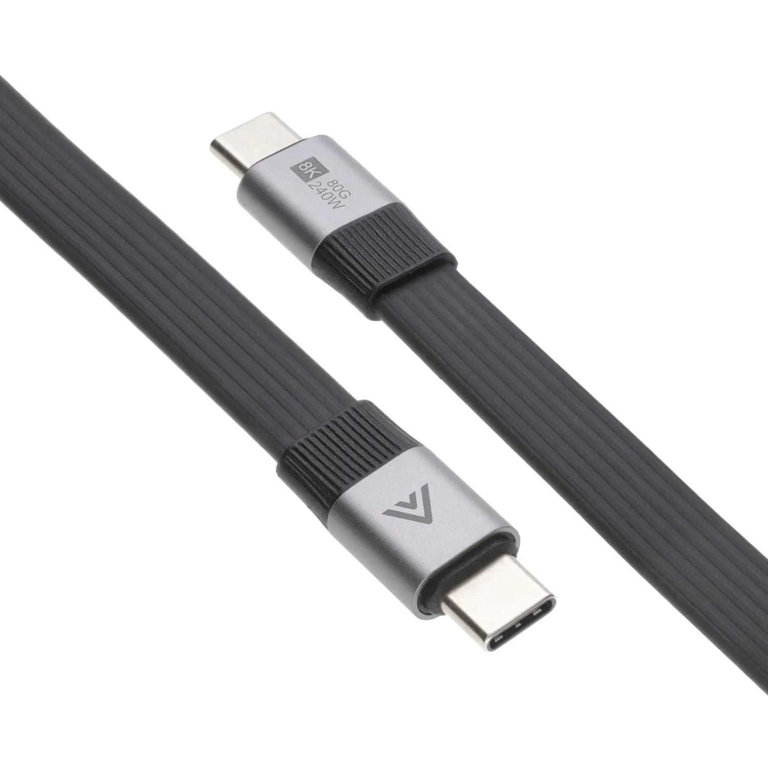 Kenable USB4 Kabel 80Gbps 240W 1m schwarz flach USB-C
