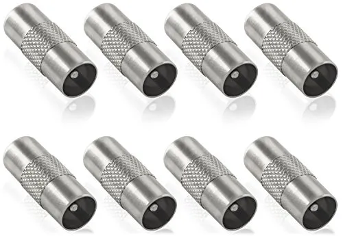 Poppstar SAT-Adapter IEC Stecker 8er-Set silbern